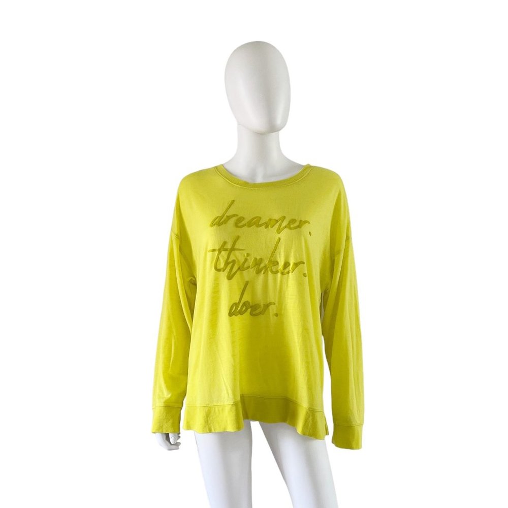 EV1 by Ellen DeGeneres Dreamer Think Doer Sweatshirt Neon Large